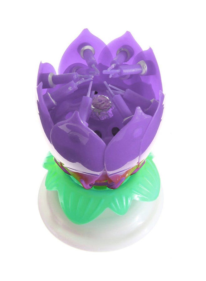 14 Musical Spinning Rotating Lotus Flower Birthday Candle Purple  - Image 5