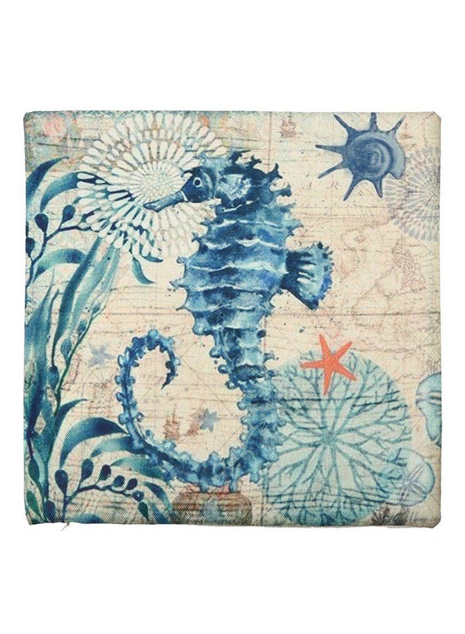 OUTAD Ocean Style Cushion Cover Blue/Beige - Image 1