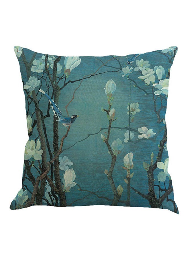 OUTAD Nordic Style Flower Vintage Pillow Case Blue - Image 1