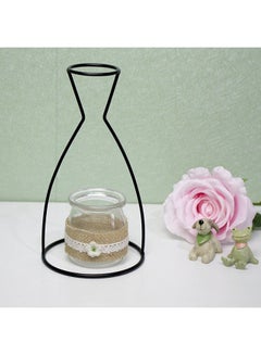 OUTAD Shelving Flower Ornament Office Vase Black  - Image 2