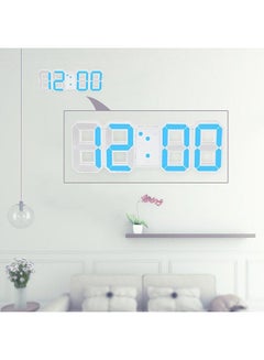 OUTAD Modern Design Large Size Digital LED Wall Clock White/Blue  - Image 3