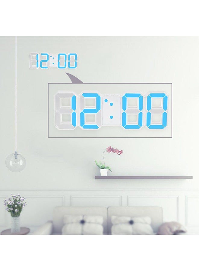 OUTAD - Modern Design Large Size Digital LED Wall Clock White/Blue - Image 1