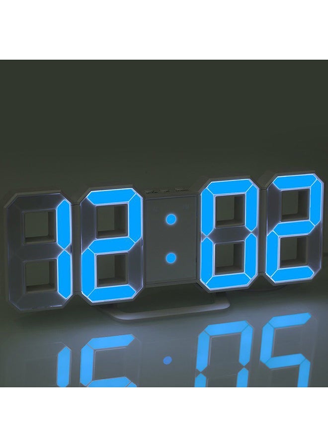 OUTAD - Modern Design Large Size Digital LED Wall Clock White/Blue - Image 1