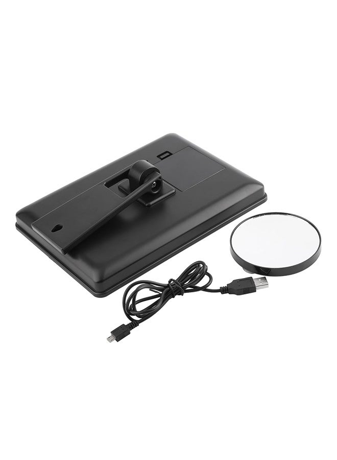 OUTAD Magnifier Cosmetic Mirror Lamp Black 225x60x165mm - Image 1