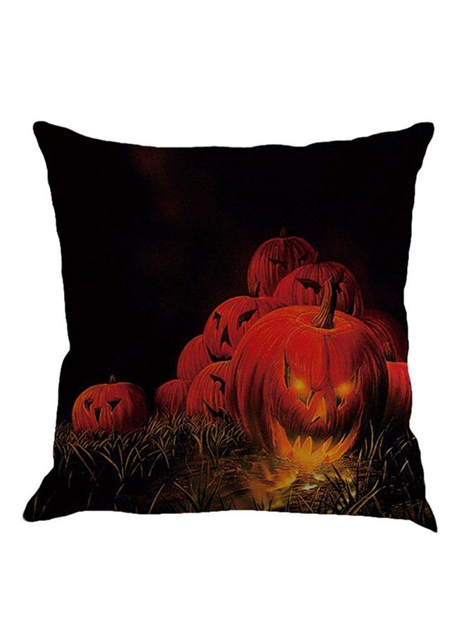 OUTAD Halloween Pumpkin Printed Pillow Case Black/Red - Image 1