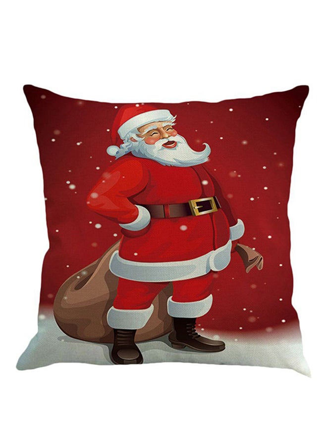 OUTAD Flax Pillow Cover Red/White/Brown  - Image 1