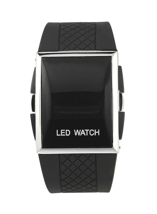 LESHP unisex LED Silicone Digital Watch FL2205 - 41 mm - Black - Image 1