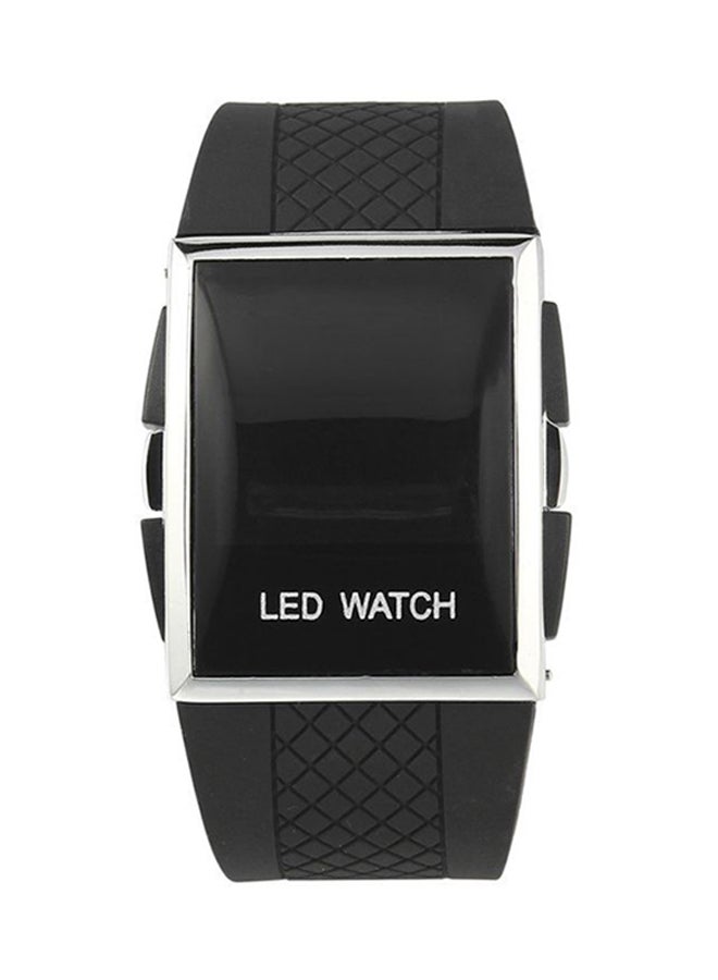 LESHP unisex LED Silicone Digital Watch FL2205 - 41 mm - Black - Image 3