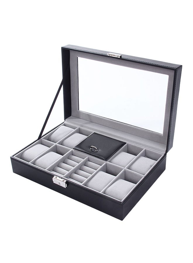 ليشب صندوق 2 في 1 لجمع الخواتم وتنظيم الساعات مكوّن من 8 أقسام طراز ZG829200 unisex - Image 2