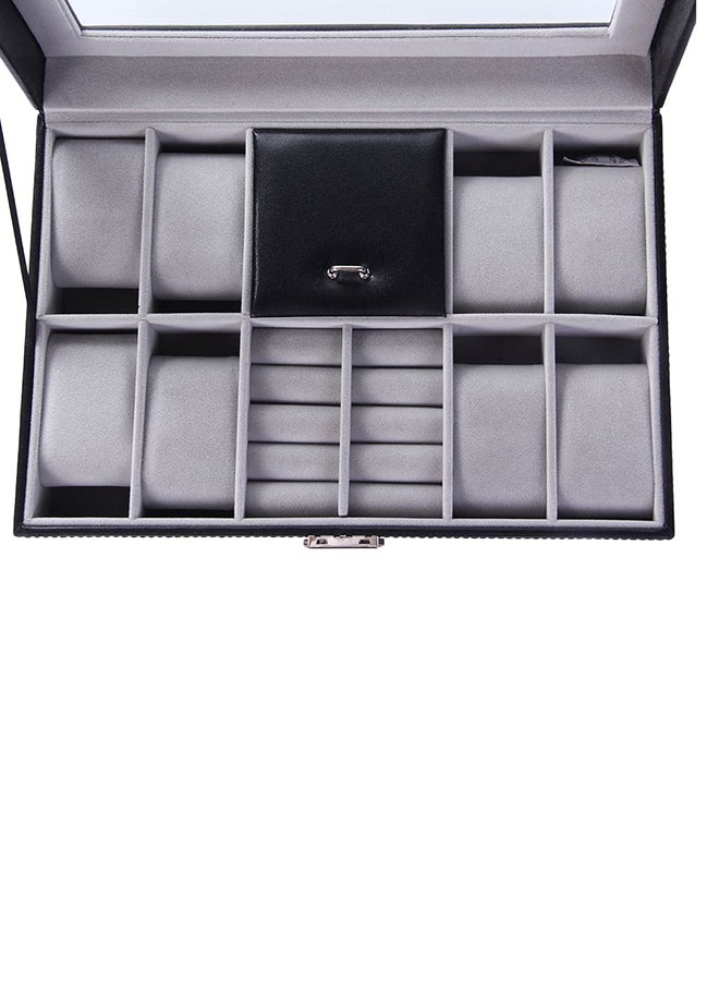 ليشب صندوق 2 في 1 لجمع الخواتم وتنظيم الساعات مكوّن من 8 أقسام طراز ZG829200 unisex - Image 4