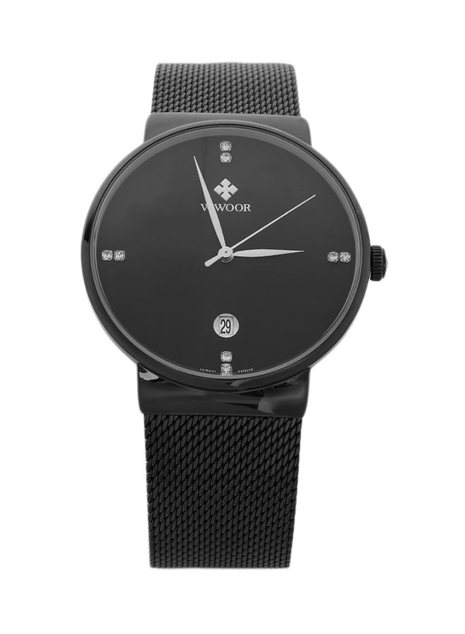 وور ساعة يد فاخرة بعقارب وسوار من الإستانلس ستيل طراز ZG853601 - مقاس 40 مم - لون أسود men - Image 1