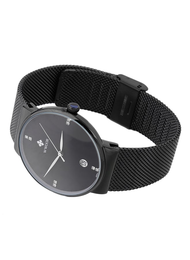 وور ساعة يد فاخرة بعقارب وسوار من الإستانلس ستيل طراز ZG853601 - مقاس 40 مم - لون أسود men - Image 3
