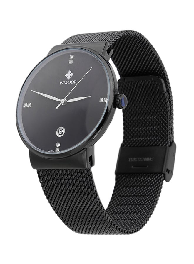 وور ساعة يد فاخرة بعقارب وسوار من الإستانلس ستيل طراز ZG853601 - مقاس 40 مم - لون أسود men - Image 4