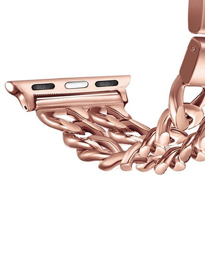 LESHP - Luxury Stainless Steel Replacement Watchband For Apple iWatch Series 1/2 38mm Rose Gold - Image 1