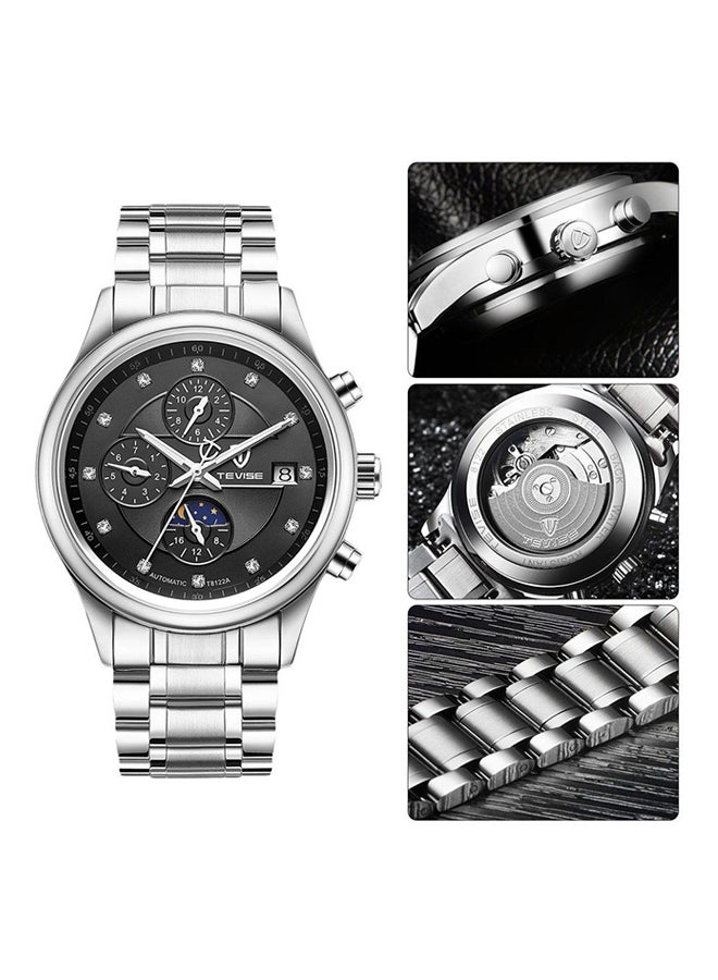 Tevise Men's Waterproof Stainless Steel Mechanical Watch ZS532106 - 40 mm - Silver - Image 2