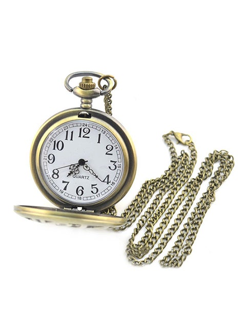 unisex Skull And Gun Pattern Analog Pocket Watch With Chain ZS220500