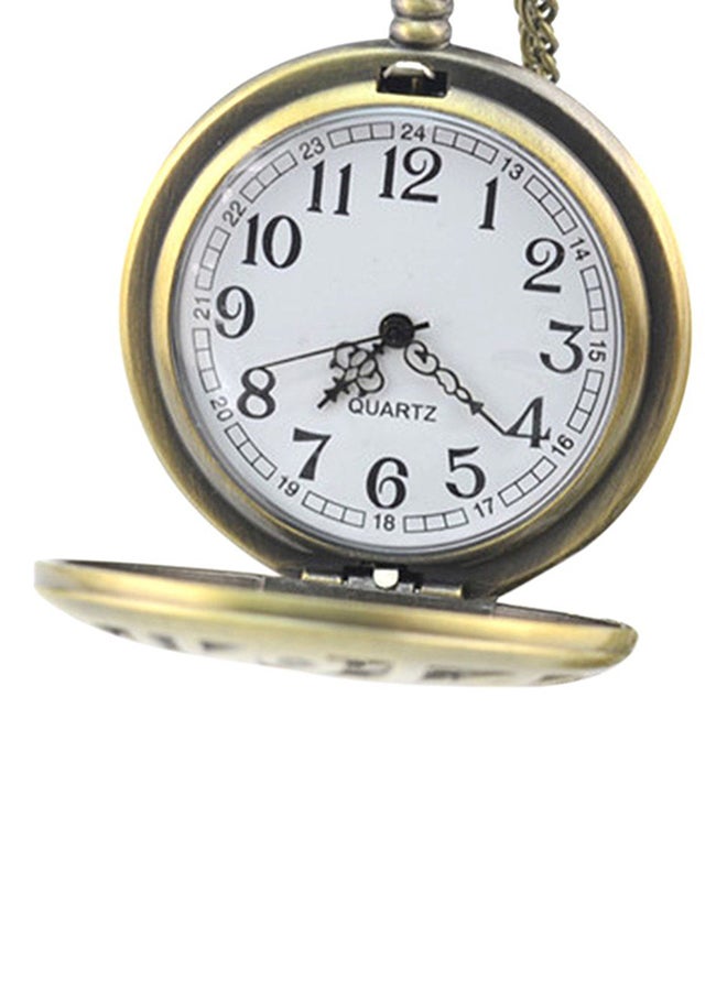 unisex Skull And Gun Pattern Analog Pocket Watch With Chain ZS220500