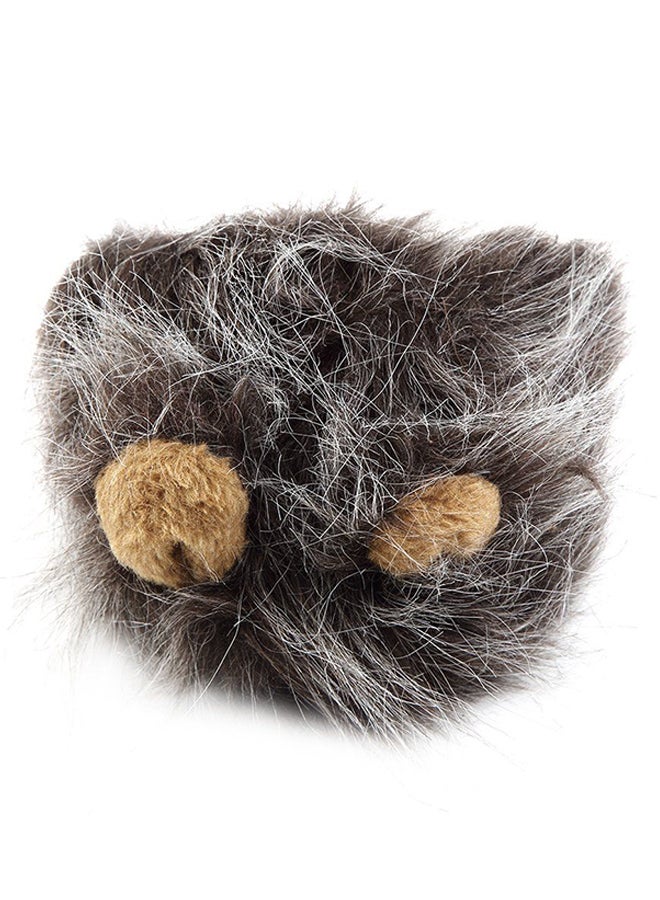 OUTAD Lion Mane Wig Costume With Ears Grey Mediumyard - Image 1