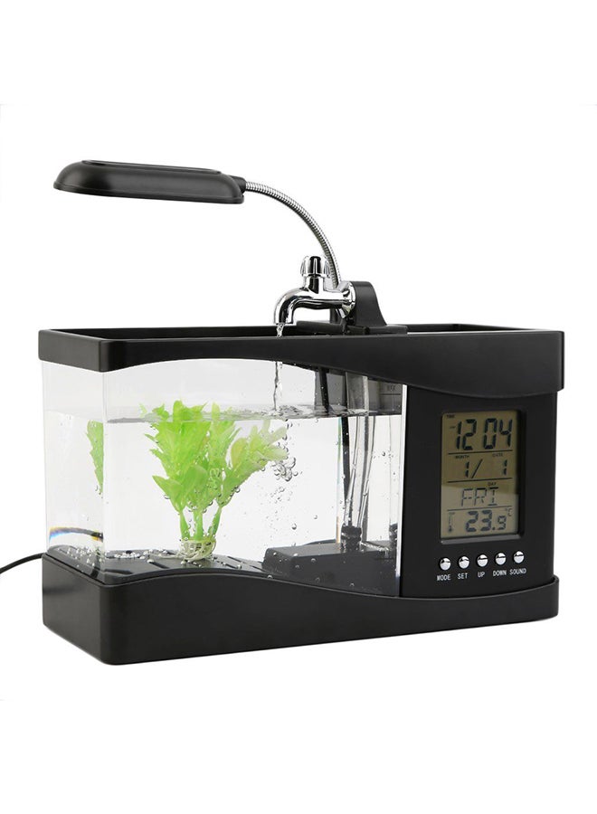 OUTAD Mini Tank Aquarium LCD Timer Clock With LED Lamp Black/Clear  - Image 2