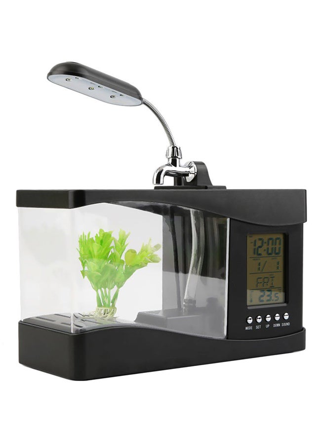 OUTAD Mini Tank Aquarium LCD Timer Clock With LED Lamp Black/Clear  - Image 3