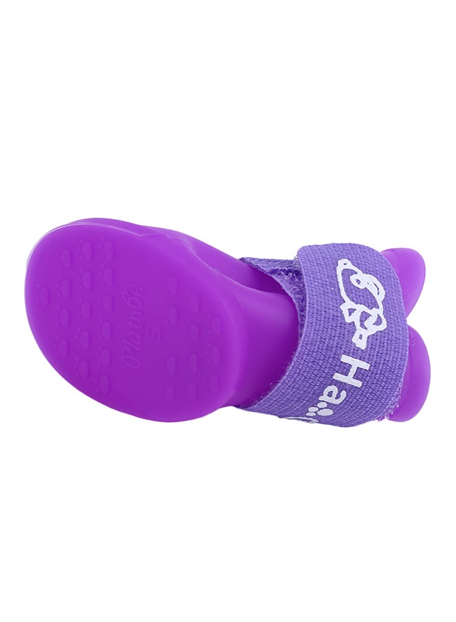 أوتاد أحذية بوت ليّنة مخصَّصة للاستخدام عند سقوط الأمطار مضادة للماء ومصنوعة من الكلوريد متعدد الفنيل بتصميم مبتكر بنفسجي/أبيض Mياردة - Image 4