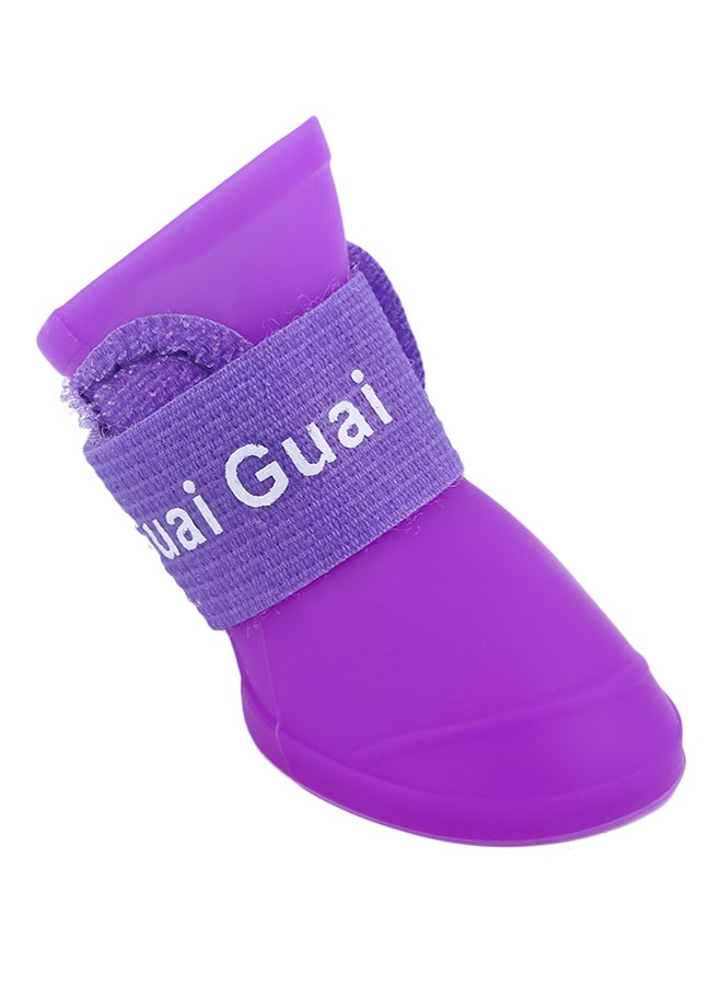 أوتاد أحذية بوت ليّنة مخصَّصة للاستخدام عند سقوط الأمطار مضادة للماء ومصنوعة من الكلوريد متعدد الفنيل بتصميم مبتكر بنفسجي/أبيض Mياردة - Image 3