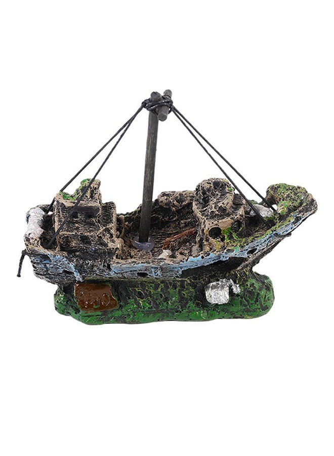 OUTAD - Decorative Aquarium Pirate Ship Grey - Image 1