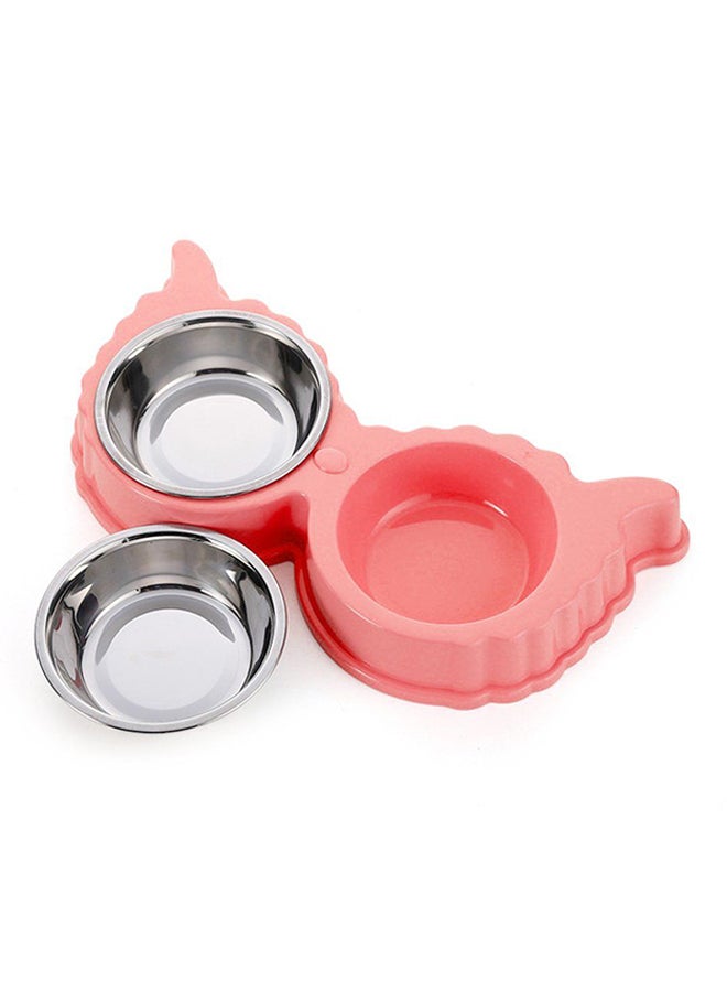 OUTAD Sheep Shape Resin Anti-Skid Combo Bowl Pink/Silver - Image 2