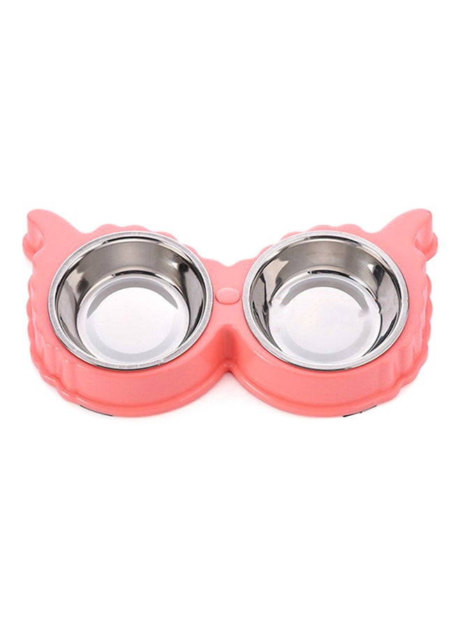 OUTAD Sheep Shape Resin Anti-Skid Combo Bowl Pink/Silver - Image 5