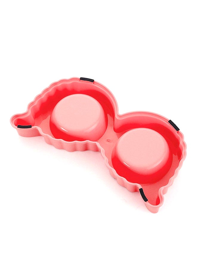 OUTAD Sheep Shape Resin Anti-Skid Combo Bowl Pink/Silver - Image 4