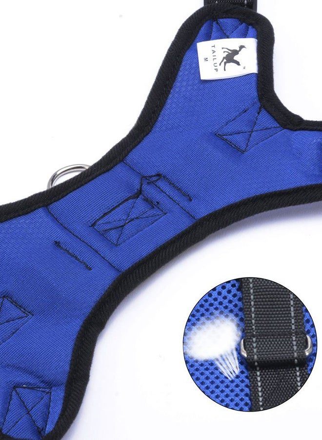 أوتاد صدرية للحيوانات الأليفة بحزام صدر أسود/أزرق - Image 5