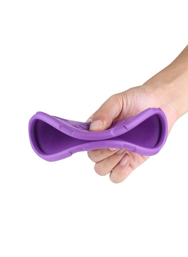 أوتاد دمية تسنين على شكل طبق طائر مطاطية مستديرة طبيعية أرجواني - Image 4