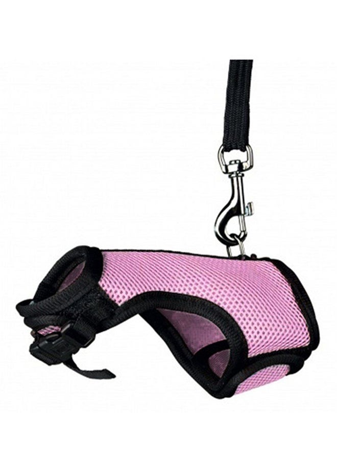 OUTAD Mesh Harness Leash With Traction Rope Pink/Black Lyard - Image 1