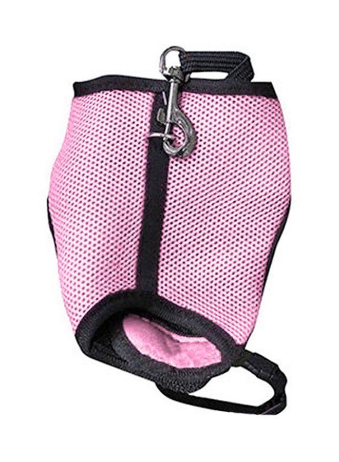 OUTAD Mesh Harness Leash With Traction Rope Pink/Black Lyard - Image 2