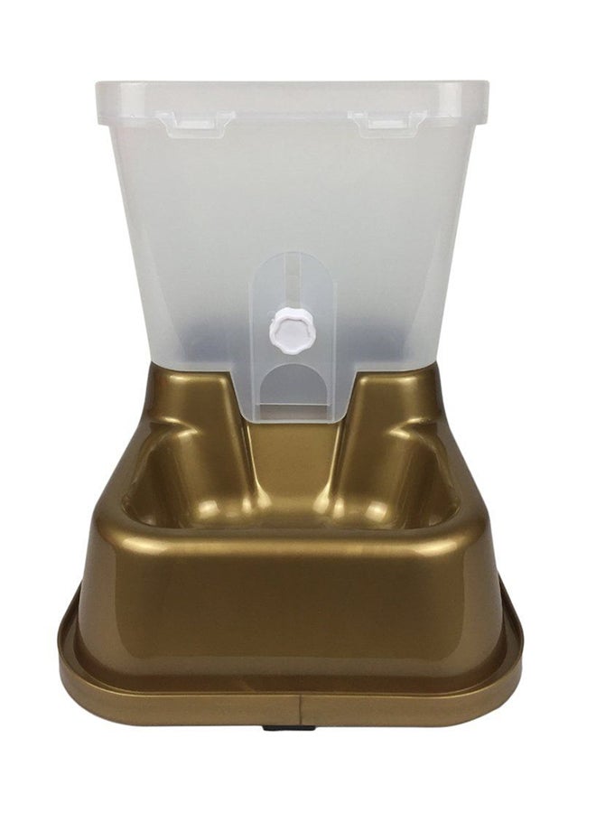أوتاد جهاز آلي لتوزيع طعام الحيوانات الأليفة والماء ذهبي - Image 1