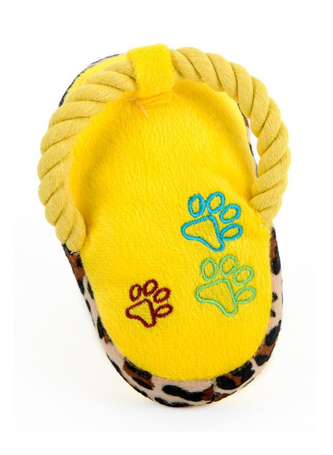 OUTAD Hoopet Soft Plush Slipper Shape Squeaky Toy Yellow 