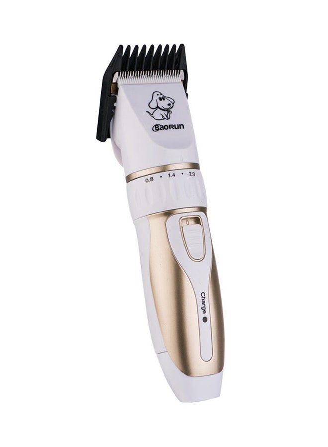 OUTAD Low Noise Rechargeable Hair Grooming Trimmer White/Gold - Image 1
