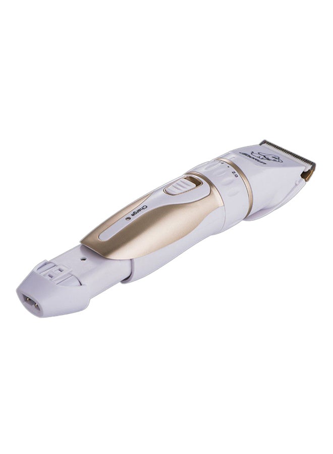 OUTAD Low Noise Rechargeable Hair Grooming Trimmer White/Gold - Image 2