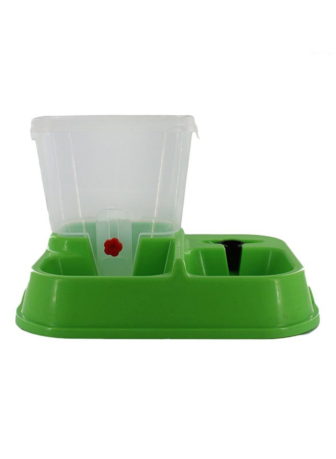 أوتاد جهاز آلي لإطعام الحيوانات الأليفة وموزع ماء للشرب شفاف / أخضر - Image 1