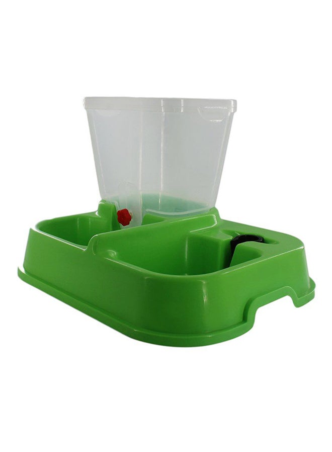 أوتاد جهاز آلي لإطعام الحيوانات الأليفة وموزع ماء للشرب شفاف / أخضر - Image 2