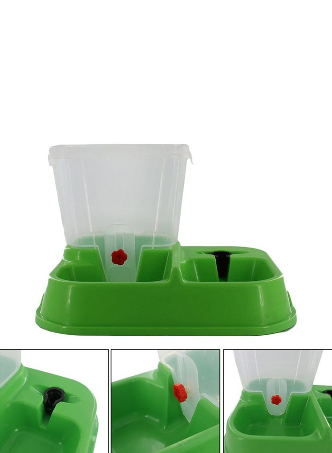 أوتاد جهاز آلي لإطعام الحيوانات الأليفة وموزع ماء للشرب شفاف / أخضر - Image 4