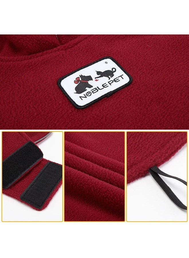 أوتاد معطف من الصوف القطبي يمكن ارتداؤه على الوجهين يوفر الدفء أحمر - Image 4