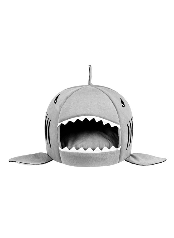 أوتاد بيت للحيوانات الأليفة بشكل فم القرش من القطيفة الدافئة المضادة للماء رمادي Mياردة - Image 1