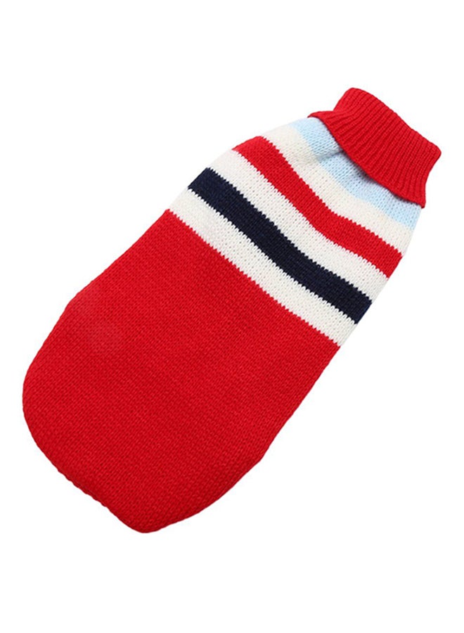 أوتاد تيشيرت مخطط بتصميم إنجليزى لفصلَي الخريف والشتاء أحمر 14بوصة