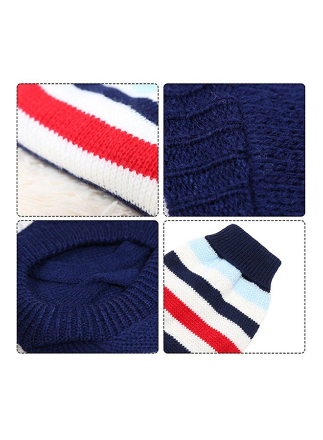 OUTAD Autumn And Winter English Style Striped T-Shirt Blue 16inch  - Image 2