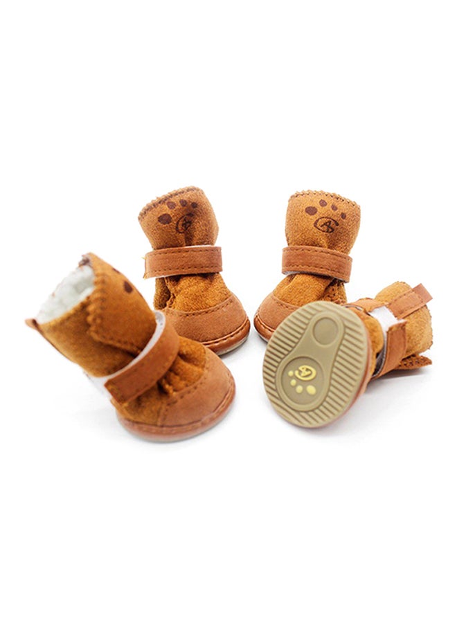 OUTAD 4-Piece Snow Boots Brown - Image 3