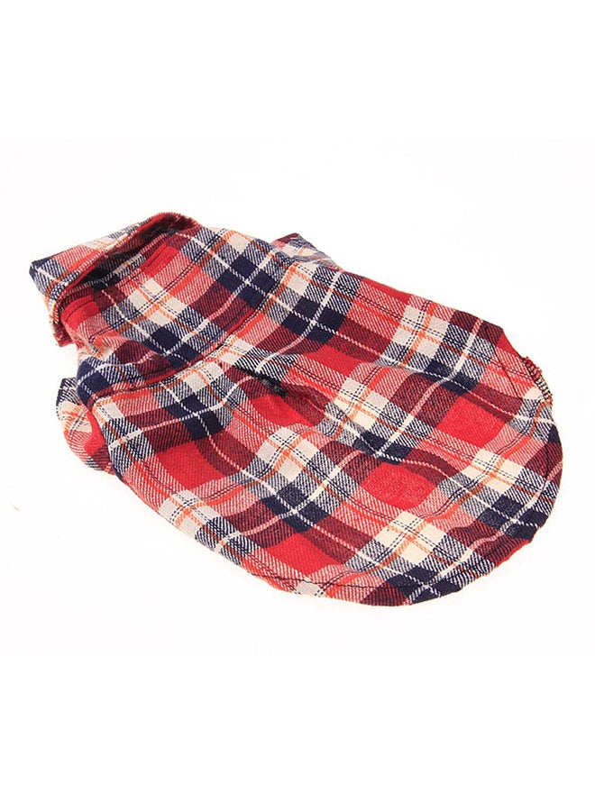 OUTAD Summer Fashionable Plaid Tops Red XS - Image 3