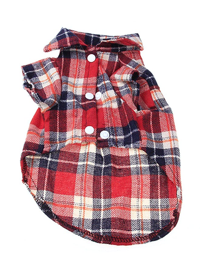 OUTAD Summer Fashionable Plaid Tops Red XS - Image 1
