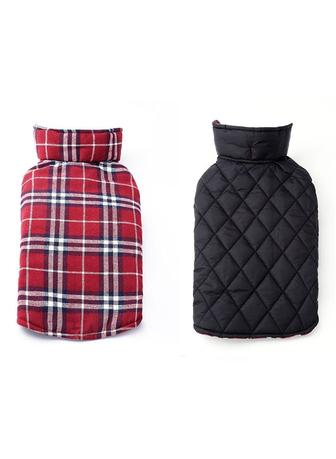 أوتاد معطف شتوي خريفي مضاد للماء يمكن ارتداؤه على الوجهين أحمر XSياردة - Image 4