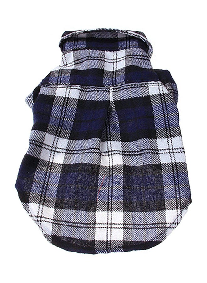 OUTAD Summer Fashionable Plaid Tops Blue L - Image 2